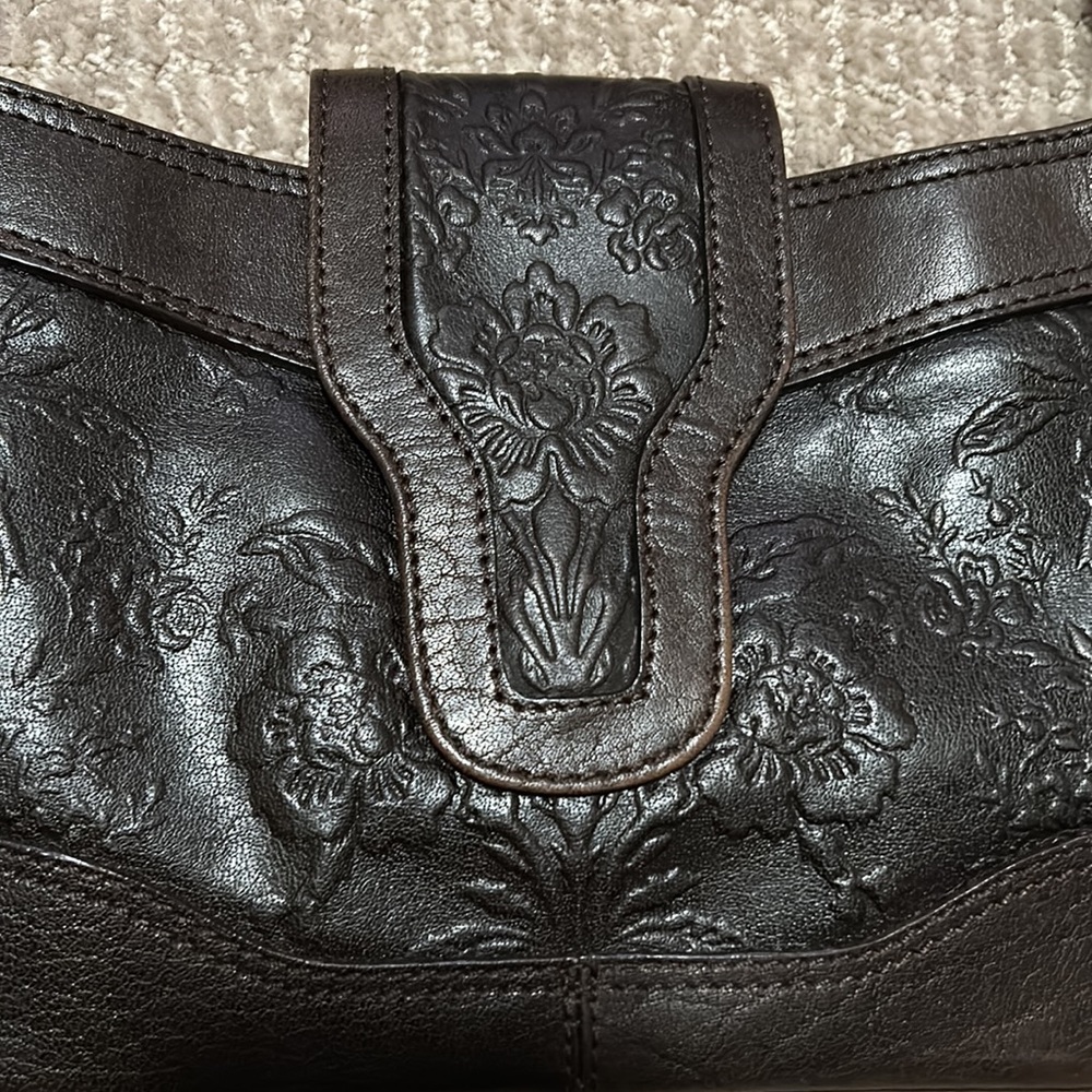 Leather Laura Ashley handbag-dk. Brown - Picture 2 of 13